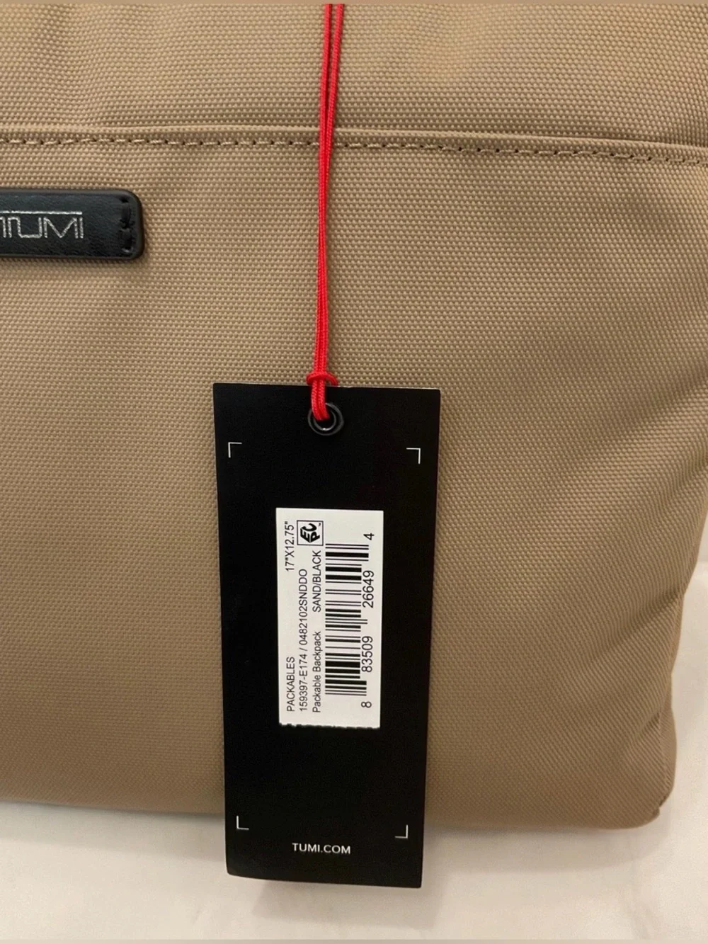 NEW TUMI Voyageur JUST IN CASE Packable 17.0” Backpack - SAND